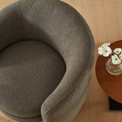 Affinity Pebble Upholstered Boucle Fabric Curved Back Armchair - Ornate Home