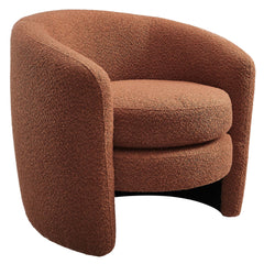Affinity Rust Upholstered Boucle Fabric Curved Back Armchair - Ornate Home