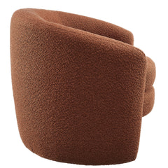 Affinity Rust Upholstered Boucle Fabric Curved Back Armchair - Ornate Home