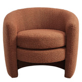 Affinity Rust Upholstered Boucle Fabric Curved Back Armchair - Ornate Home