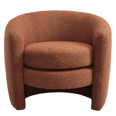 Affinity Rust Upholstered Boucle Fabric Curved Back Armchair - Ornate Home