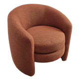 Affinity Rust Upholstered Boucle Fabric Curved Back Armchair - Ornate Home