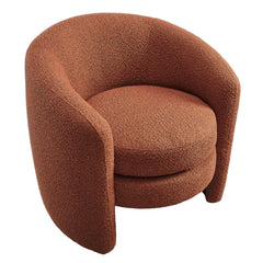 Affinity Rust Upholstered Boucle Fabric Curved Back Armchair - Ornate Home