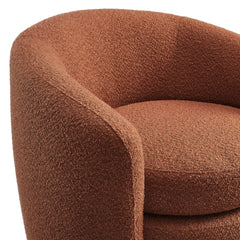 Affinity Rust Upholstered Boucle Fabric Curved Back Armchair - Ornate Home