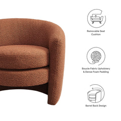 Affinity Rust Upholstered Boucle Fabric Curved Back Armchair - Ornate Home
