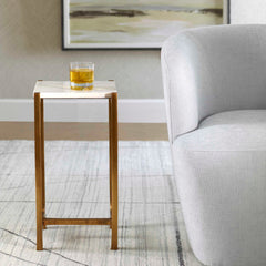 Affinity White Marble Accent Table - Ornate Home
