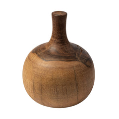 Afra Brown Large Solid Wood Vase Shaped Decorative Object - Ornate Home