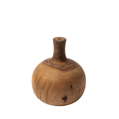 Afra Brown Small Solid Wood Vase Shaped Decorative Object - Ornate Home
