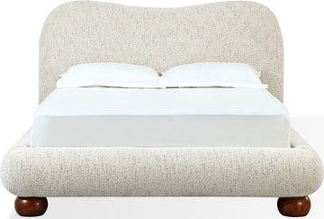 Afra Chinchilla California King Chenille Upholstered Wood Leg Platform Bed - Ornate Home