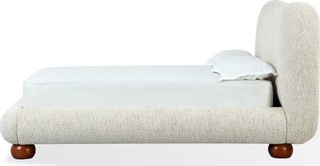 Afra Chinchilla California King Chenille Upholstered Wood Leg Platform Bed - Ornate Home