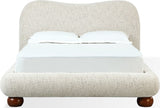 Afra Chinchilla Queen Chenille Upholstered Wood Leg Platform Bed - Ornate Home