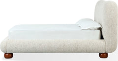 Afra Chinchilla Queen Chenille Upholstered Wood Leg Platform Bed - Ornate Home
