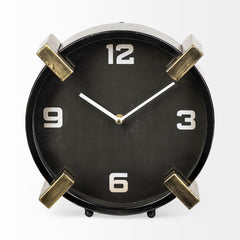 Agar Black Metal Round Table Clock - Ornate Home
