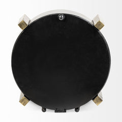 Agar Black Metal Round Table Clock - Ornate Home