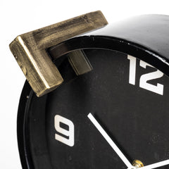 Agar Black Metal Round Table Clock - Ornate Home