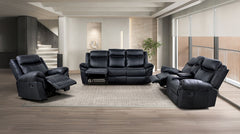 Agata Black Reclining Loveseat - Ornate Home