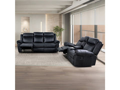 Agata Black Reclining Sofa & Loveseat - Ornate Home
