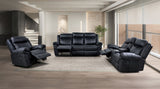 Agata Black Reclining Sofa & Loveseat - Ornate Home