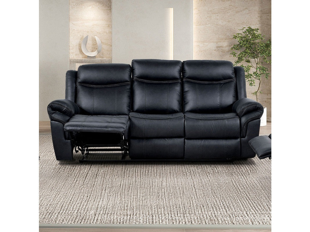 Agata Black Reclining Sofa - Ornate Home