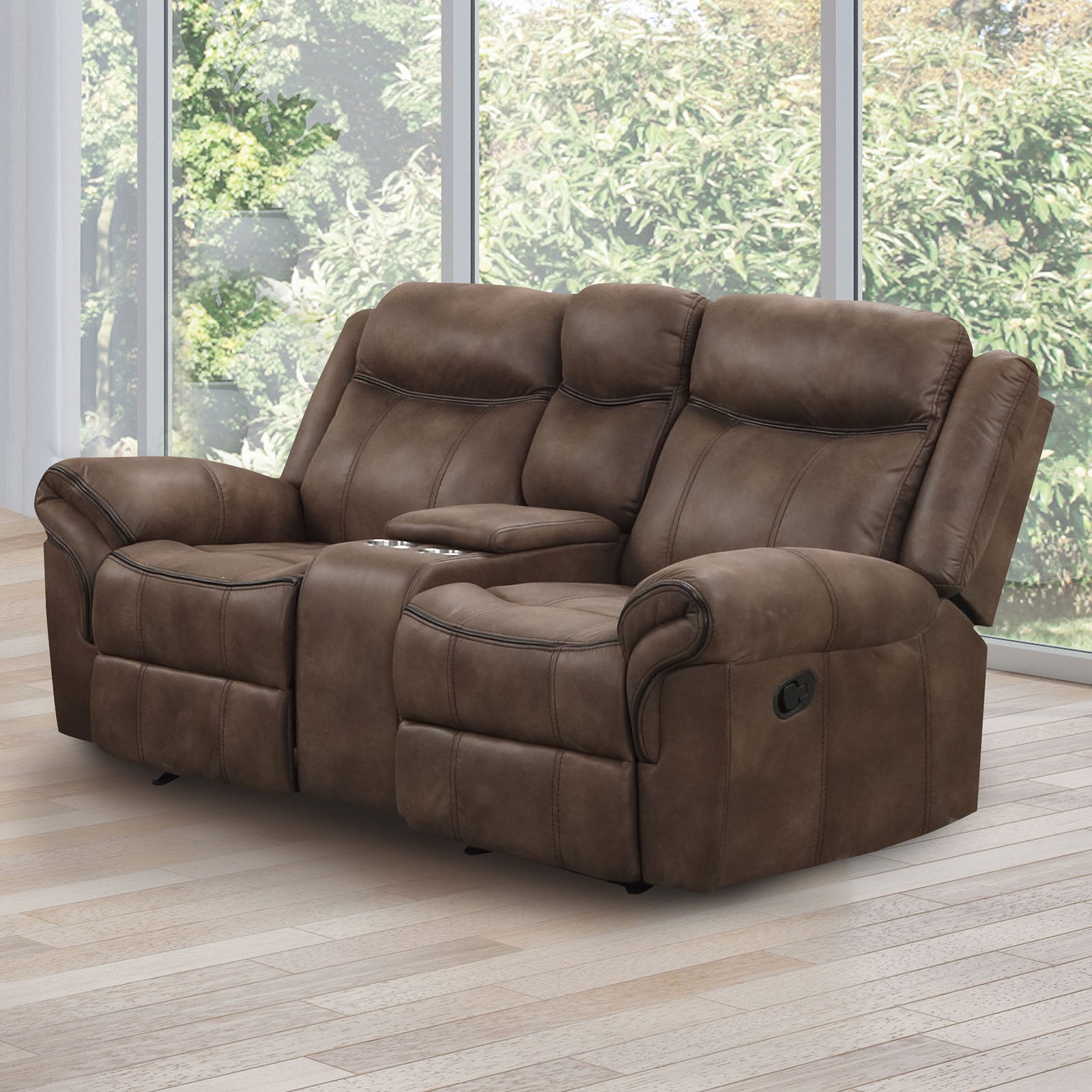 Agata Brown Reclining Loveseat - Ornate Home