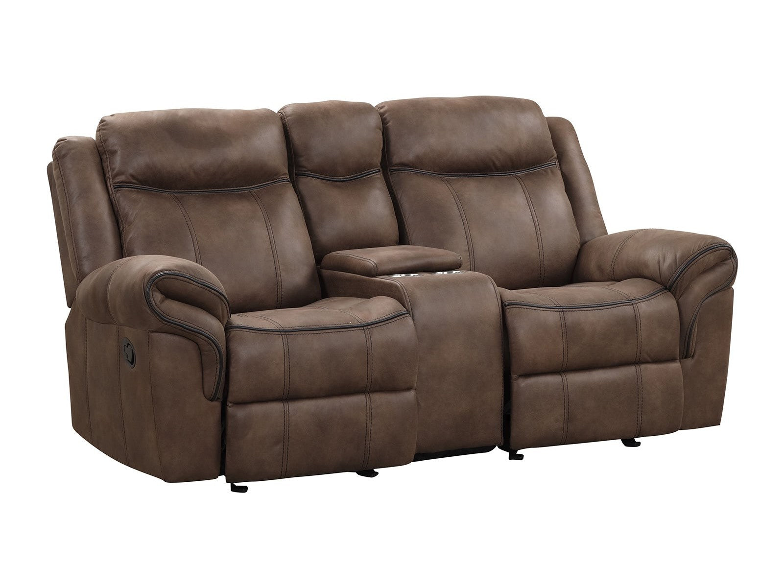 Agata Brown Reclining Loveseat - Ornate Home
