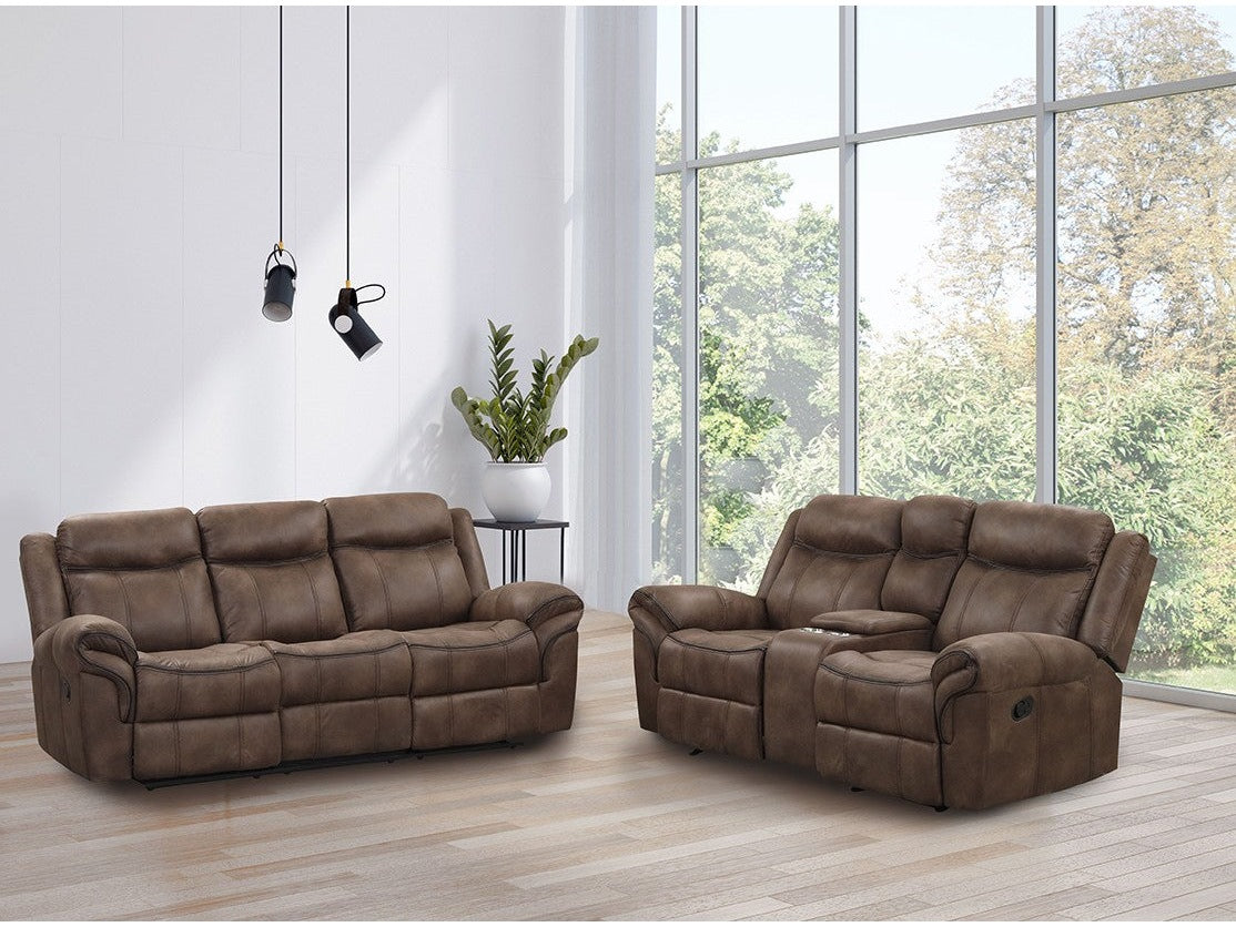 Agata Brown Reclining Sofa & Loveseat - Ornate Home