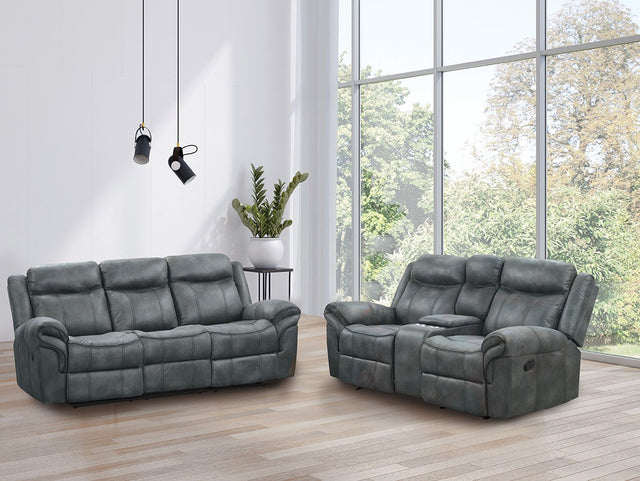 Agata Dark Gray Reclining 2 Pc. Living Room Set - Ornate Home