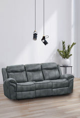 Agata Dark Gray Reclining Living Room Set / 3-piece - Ornate Home