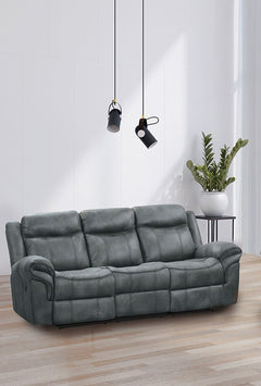 Agata Dark Gray Reclining Living Room Set / 3-piece - Ornate Home
