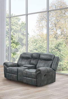 Agata Dark Gray Reclining Living Room Set / 3-piece - Ornate Home