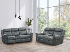 Agata Dark Gray Reclining Loveseat - Ornate Home