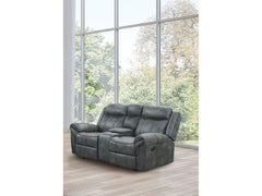 Agata Dark Gray Reclining Loveseat - Ornate Home