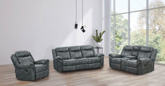 Agata Dark Gray Reclining Loveseat - Ornate Home