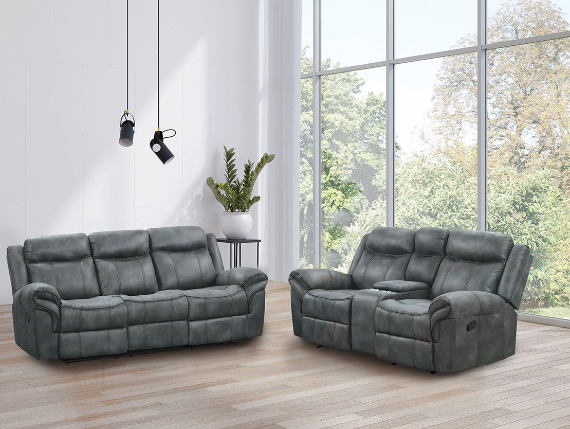 Agata Dark Gray Reclining Sofa - Ornate Home