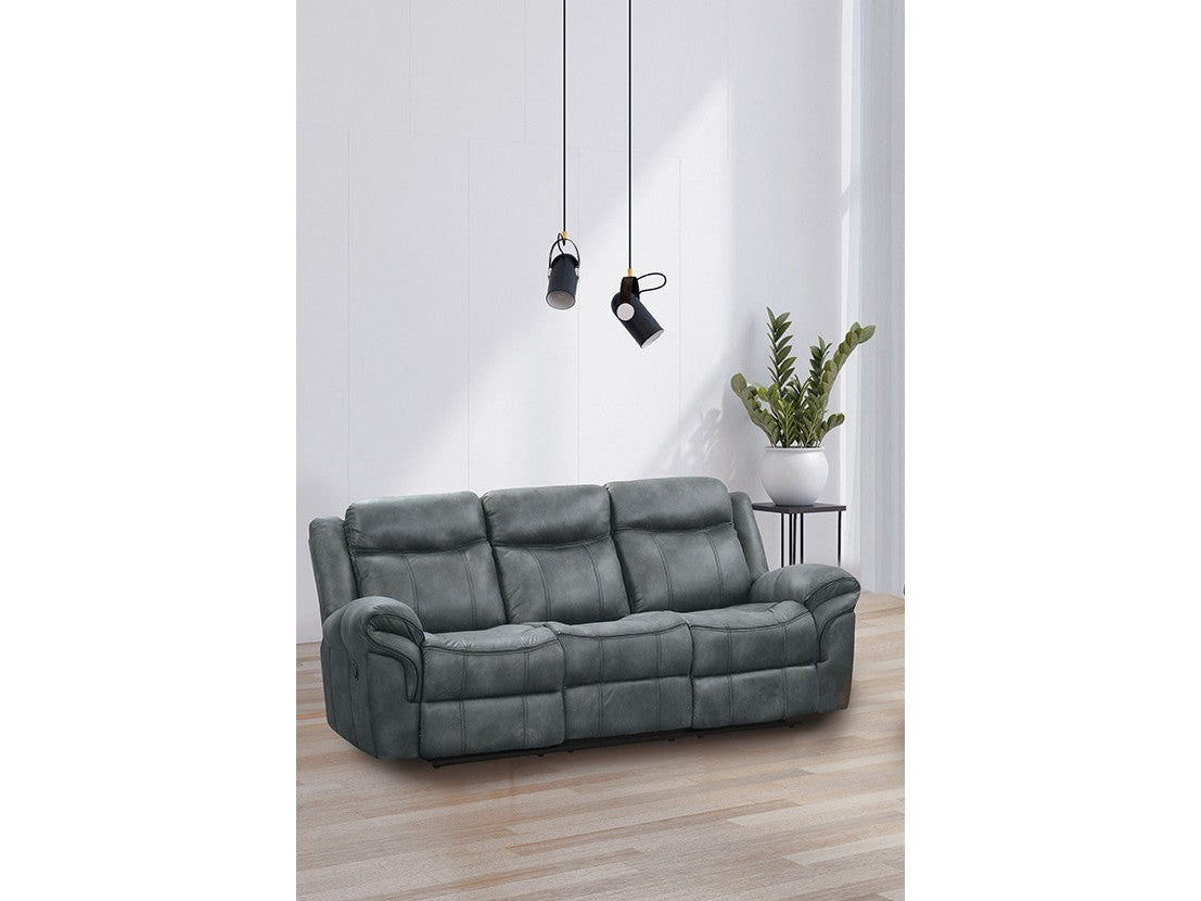 Agata Dark Gray Reclining Sofa - Ornate Home