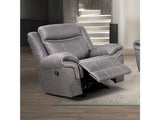 Agata Warm Gray Glider Recliner - Ornate Home