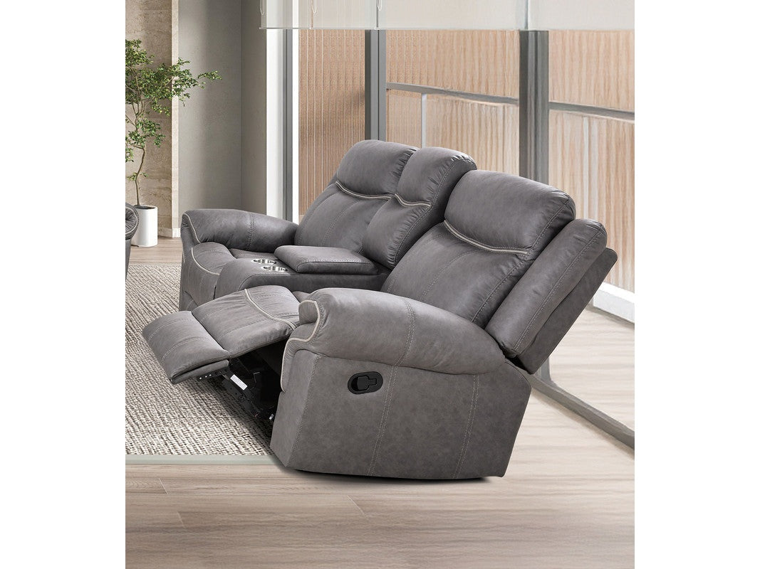 Agata Warm Gray Reclining Loveseat - Ornate Home