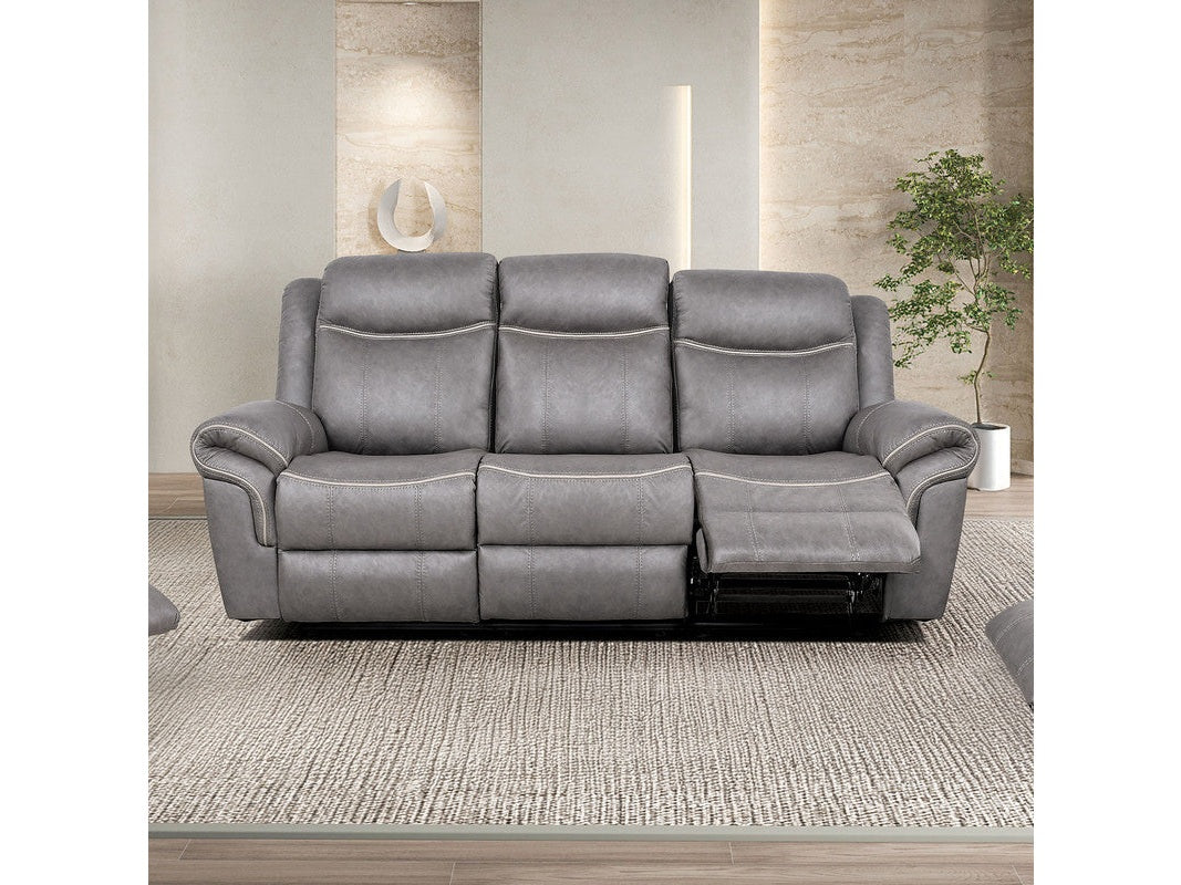 Agata Warm Gray Reclining Sofa - Ornate Home