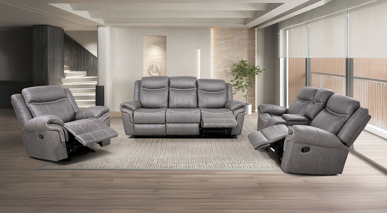 Agata Warm Gray Reclining Sofa - Ornate Home