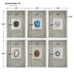 Agate Multicolor Stone Wall Art (Set of 6) - Ornate Home