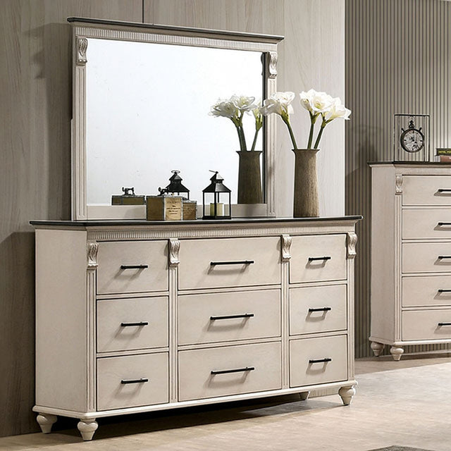 Agathon Antique White/Gray Dresser - Ornate Home