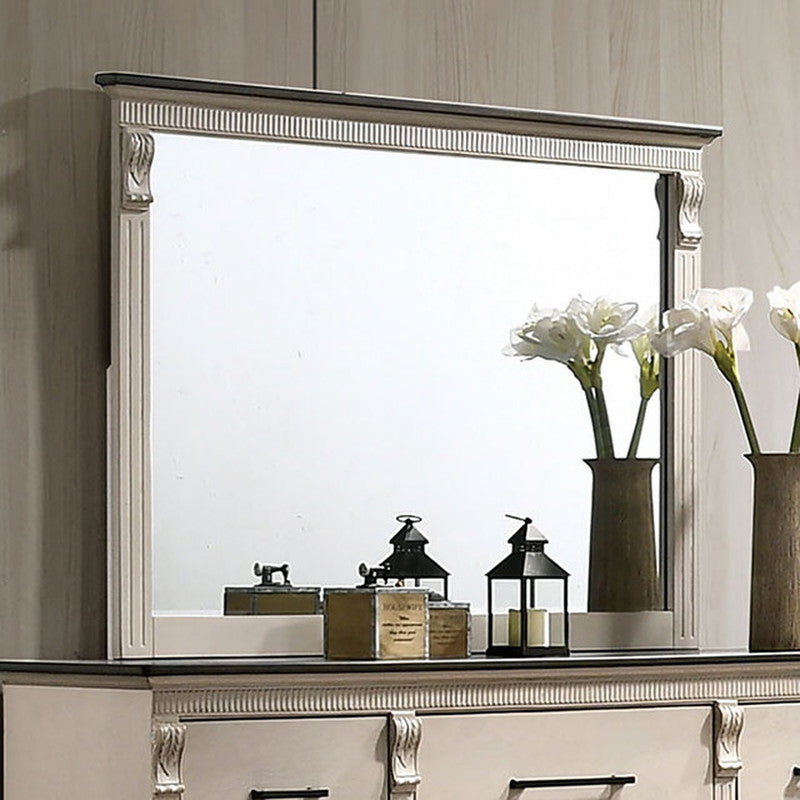 Agathon Antique White/Gray Mirror - Ornate Home