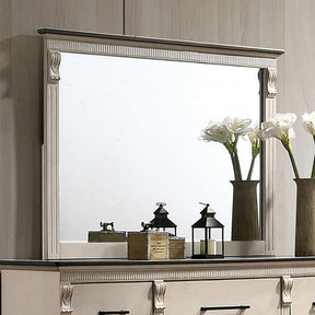 Agathon Antique White/Gray Mirror - Ornate Home