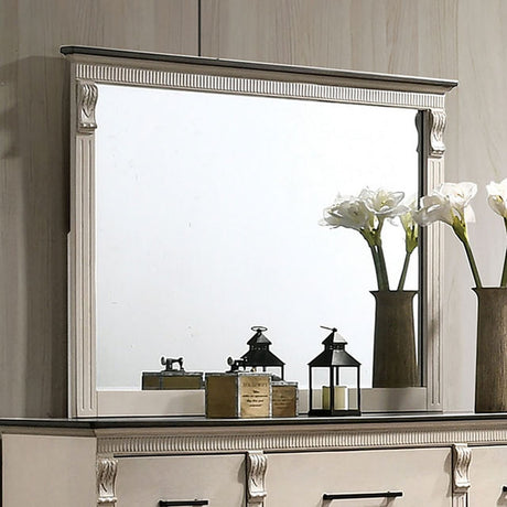 Agathon Antique White/Gray Mirror - Ornate Home