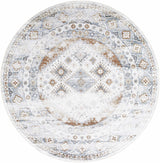 Agaton Blue & Brown Washable Area Rug - Ornate Home