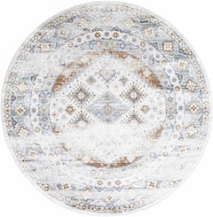 Agaton Blue & Brown Washable Area Rug - Ornate Home