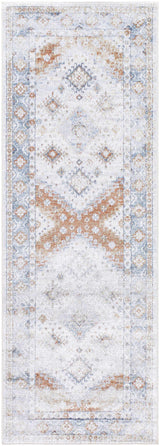Agaton Blue & Brown Washable Area Rug - Ornate Home