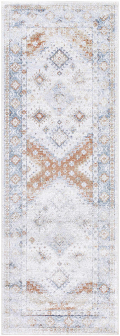 Agaton Blue & Brown Washable Area Rug - Ornate Home