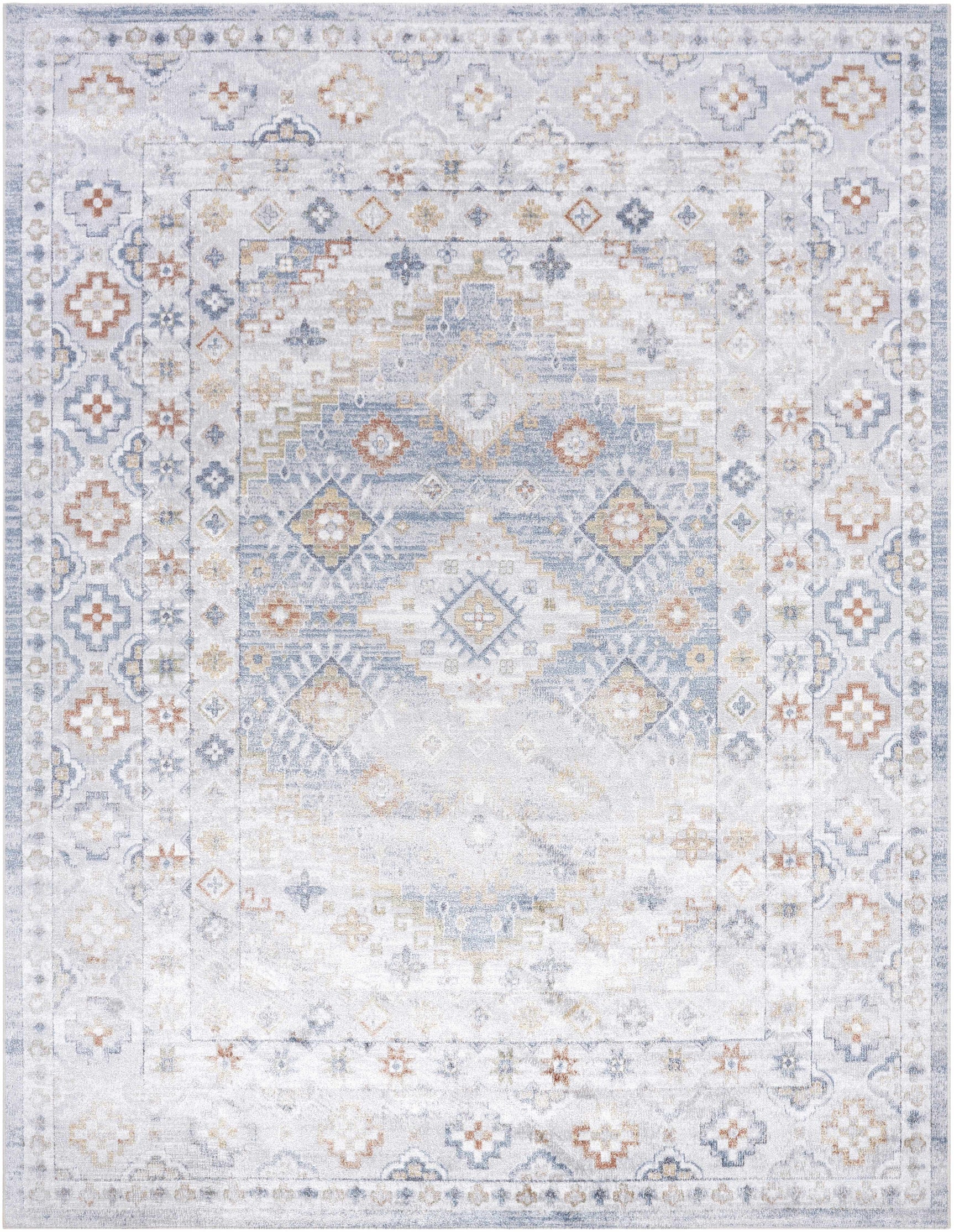 Agaton Blue Washable Area Rug - Ornate Home