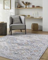 Agaton Blue Washable Area Rug - Ornate Home